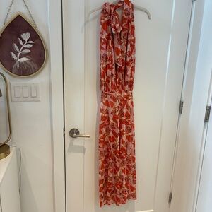 Agua de Coco Shell Print Backless Halter Dress small